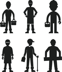 Technician Vector Collection &ndash; Repair and Maintenance Professional Icons Set