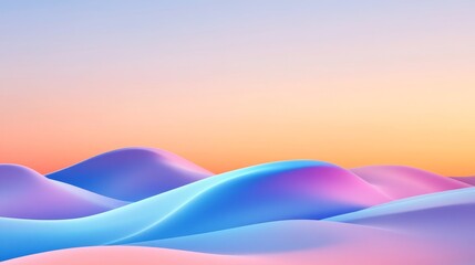 Pastel Wave Hillscape - Abstract of smooth pastel colored hills at sunset. Ideal for backgrounds, websites, or design projects