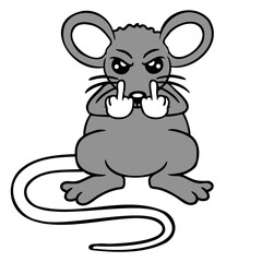 Mouse Evil Boy Angry Frustrated Aggressive Naughty Design Lover Art Vector Illustration Card T-Shirt Poster Sticker Graphic Print Decorative Drawing Isolated Logo Decoration Symbol Creative Cool Style