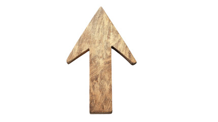 Obraz premium Wooden up arrow pointing upwards on transparent background