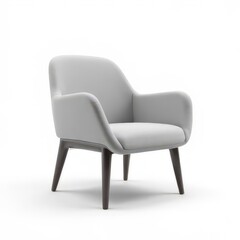 Stylish Modern Grey Armchair with Minimalist Design