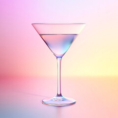 high-quality cocktail glass on colorful pastel background