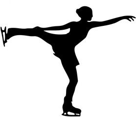 Silhouettes of people playing ice skating