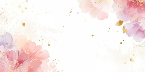 Fototapeta premium Ilustración de flores estilo acuarela.