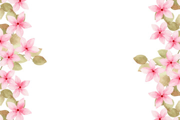 flower watercolor frame for wedding, birthday, card, background, invitation, wallpaper, sticker, decoration etc.