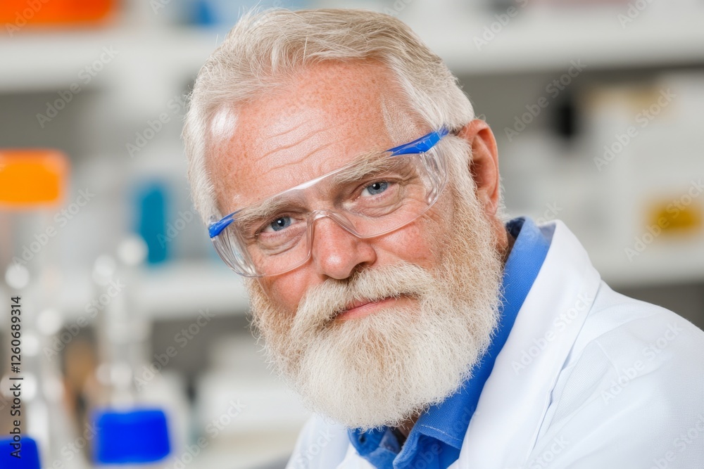 Aufkleber A scientist in a research lab examining statistical data collected from an experiment