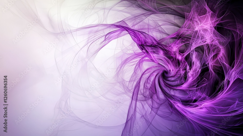 Poster Dynamic motion of violet light swirling in abstract visuals artistic concept digital art ethereal environment