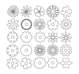 Collection of flowers, Flower vector Icon set, Set of flowers icon 
