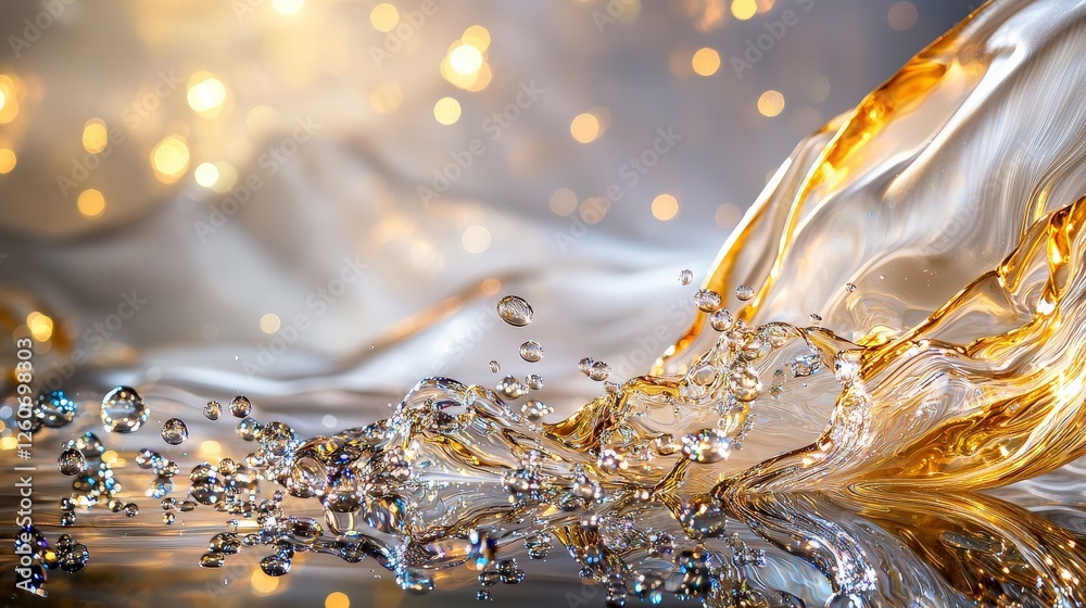 Poster dynamic water splashes and shiny surfaces nature photography bright environment close-up artistic re