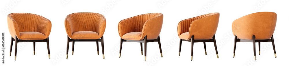 Aufkleber armchair set isolated on transparent background. 3d render.