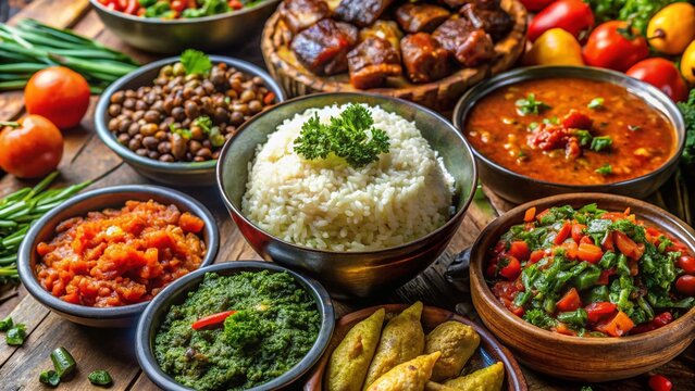 Grayscale Food Photography: Traditional Busia, Kenya Cuisine