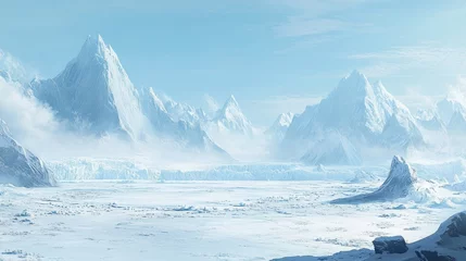 Fleecedeken met foto Majestic snow-covered peaks and glaciers in a pristine arctic landscape © Suhud