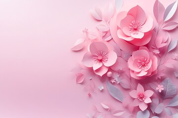 Fototapeta premium Beautiful Floral Decorated Crescent Moon On Brown Background.Ramadan Kareem greeting template with moon. Podium, stand on holiday light background for advertising products.Religious Muslim young boy 