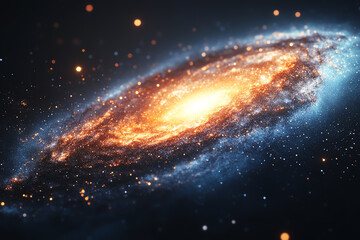 Fototapeta premium Design an artistic interpretation of the Milky Way galaxy in a 3D CG format with intricate details, emphasizing depth and luminosity to evoke a sense of wonder and awe