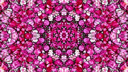 Obraz premium Abstract Pink Floral Kaleidoscope Pattern Background