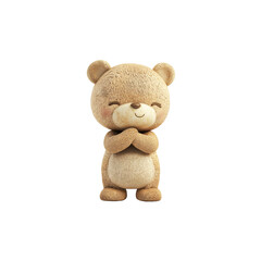 Obraz premium Cute and Cheerful Bear Character with Smiling Expression and Texture