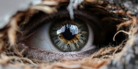 Obraz premium A closeup of a captivating eye amidst rich textures, enhancing its beauty and allure