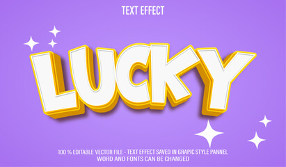 Lucky Game 3d editable text effect style