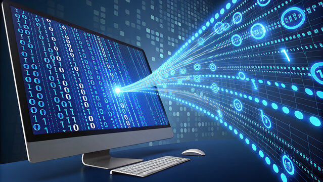 Blue computer data lines dafa transfer concept technology 