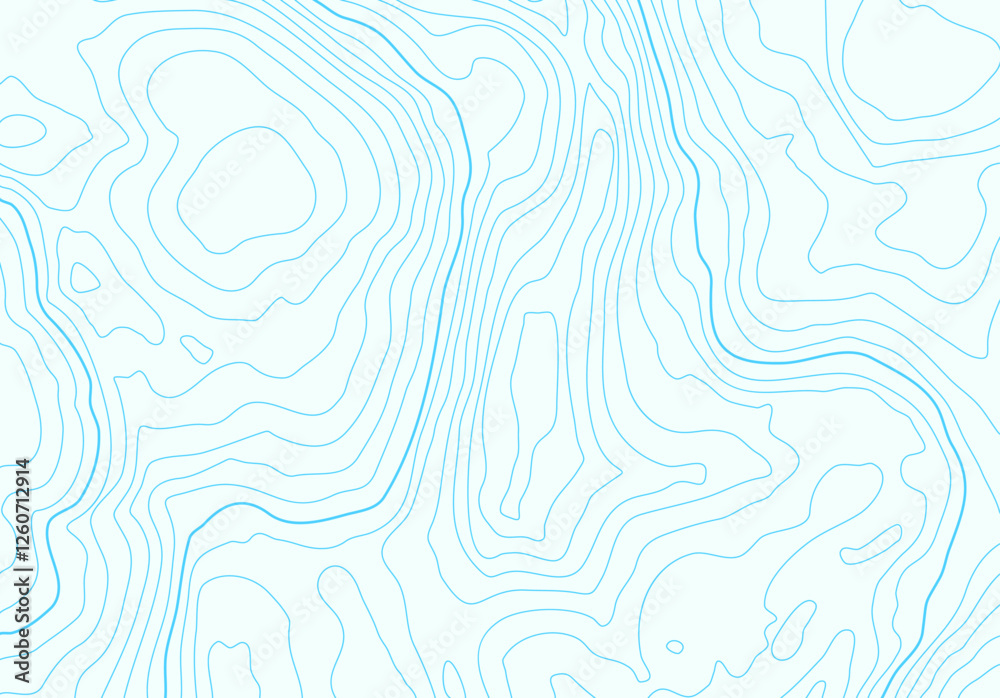 Leinwandbilder Topographic map background with altitude lines. Abstract terrain topography with elevation levels of the relief