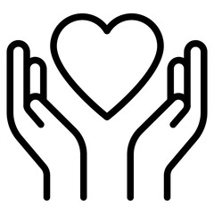 Obraz premium Minimalist Line Art of Hands Holding a Heart