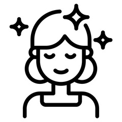 Stylized Line Art of a Tranquil Woman