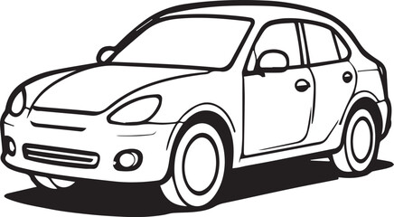 Modern Car Line Art Vector Illustration Design