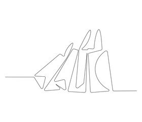 Continuous one line drawing of shopping bag. Single line drawing illustration of shopping bag . Paper bag concept vector art. Doodle line illustration.