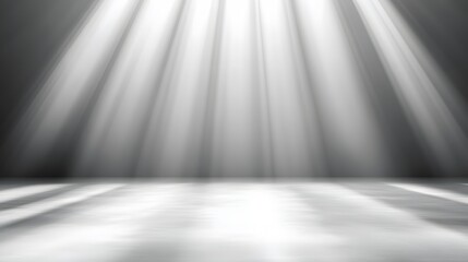 Obraz premium Dramatic Light Rays Studio Background Grey White Floor
