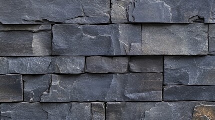 Dark Gray Stone Wall Texture, Background, Design, Building Material, Close-up