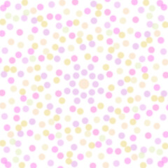 Polka dot background on white background