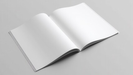 Half page magazine ad mockup with blank pages, ideal for showcasing designs or advertisements.