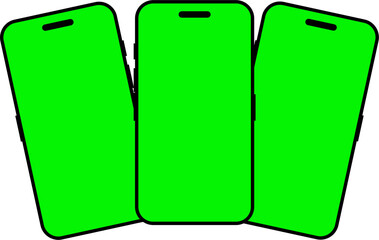 vector mobile phone with green screen. to insert video or advertising banner