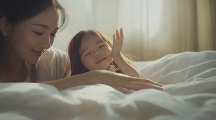 Asian Family Expressing Joy and Togetherness