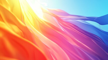 USA Flag Proudly Waving with Copy Space