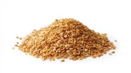 Pile of Sesame Seeds on White Background