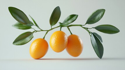 Fresh Ripe Kumquats White Background