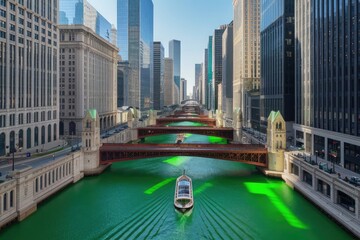 Fototapeta premium celebrating Patrick's day on the river