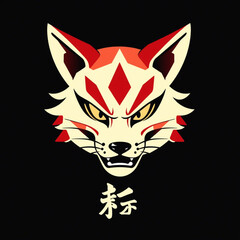 Samurai Fox Warrior Illustration, Anthropomorphic Fox Art, Japanese Fantasy Character Design, Kitsune Samurai, Traditional Ink Style, Mythical Warrior Portrait, Digital Painting  
