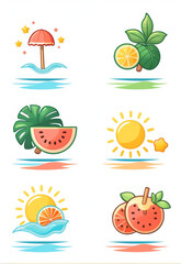 Simple Cute Summer Small Icon Elements