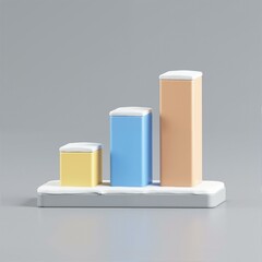 Tall tan and blue blocks on platforms.