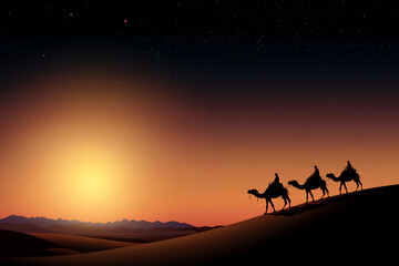 Fototapeta premium camel caravan