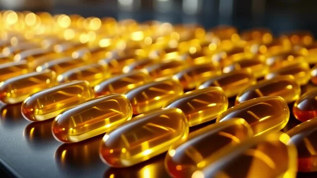 Discover the process of producing golden capsules at a modern manufacturing facility