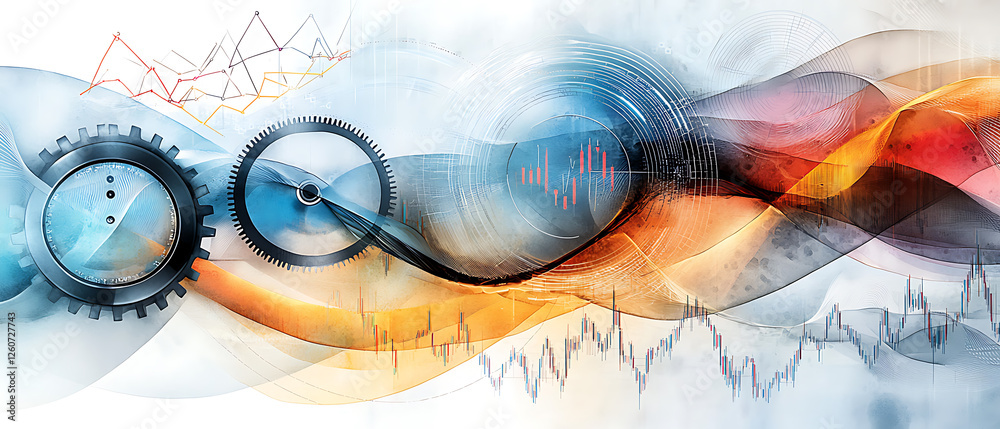 Poster innovative technology integration digital environment abstract art business insights futuristic view