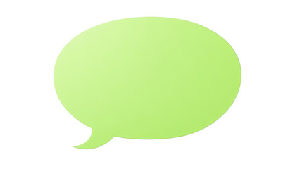 Green speech bubble communicating a message on transparent background