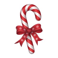 Festive Candy Cane with Red Bow.