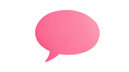 Pink speech bubble communicating on transparent background