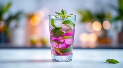 Mojito cocktail - summer drink set isolated on white