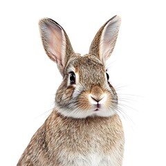 Obraz premium Cute brown rabbit, white background, pet, Easter