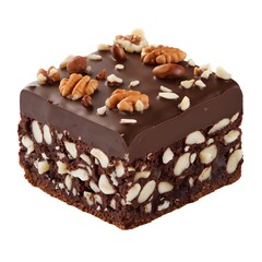 Chocolate Brownie with Whole Walnuts and Almond Slices.
